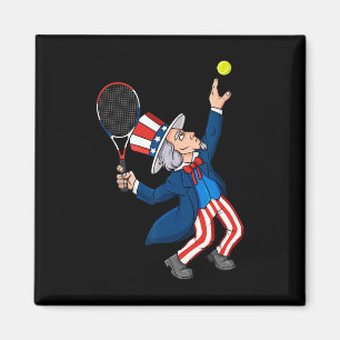 Uncle Sam Tennis 4. Juli Patriotic Boys Girls Magnet