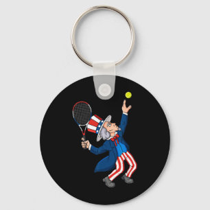 Uncle Sam Tennis 4. Juli Patriotic Boys Girls Schlüsselanhänger