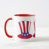 Uncle Sam Top Hat 4. Juli 4. USA Patriotic Tasse (Links)