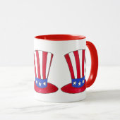 Uncle Sam Top Hat 4. Juli 4. USA Patriotic Tasse (VorderseiteRechts)