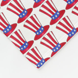 Uncle Sam Top Hat 4. Juli USA Patriotic America Fleecedecke