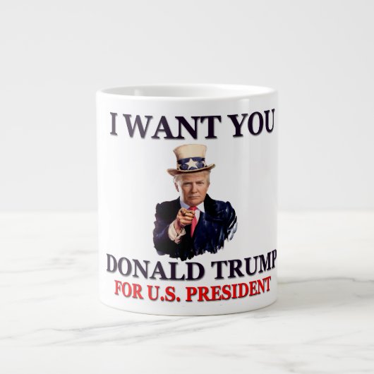 Uncle Sam Trumpf für Präsidenten Jumbo-Tasse (Vorderseite)