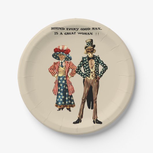 UNCLE SAM UND TANTE SAMANTHA PAPER PLATES PAPPTELLER (Vorderseite)