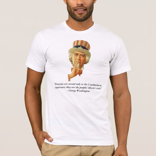 Uncle Sam Und Zitat durch George Washington T-Shirt (Vorderseite)