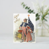 Uncle Sam US Flag Fireworks Firecracker Postkarte (Stehend Vorderseite)
