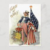 Uncle Sam US Flag Fireworks Firecracker Postkarte (Vorderseite)