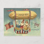 Uncle Sam US Flag Zeppelin Air Balloon Postkarte (Vorderseite)