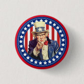 Uncle Sam US Flagge Button (Vorderseite)