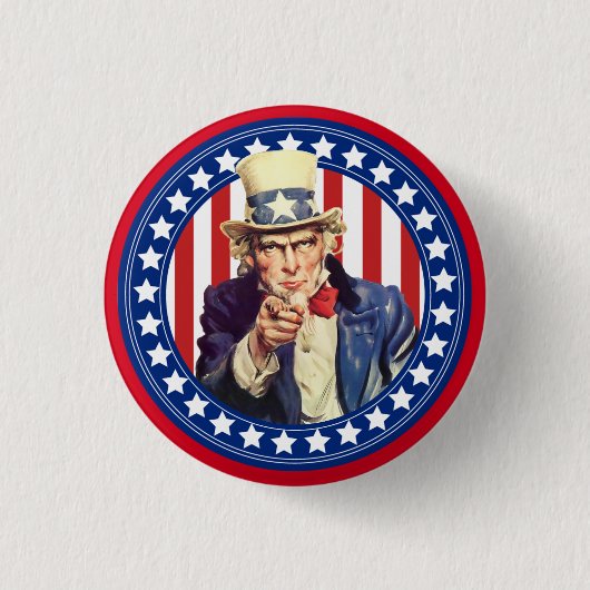 Uncle Sam US Flagge Button (Vorderseite)
