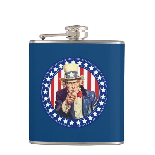 Uncle Sam US Flagge Flachmann (Vorderseite)