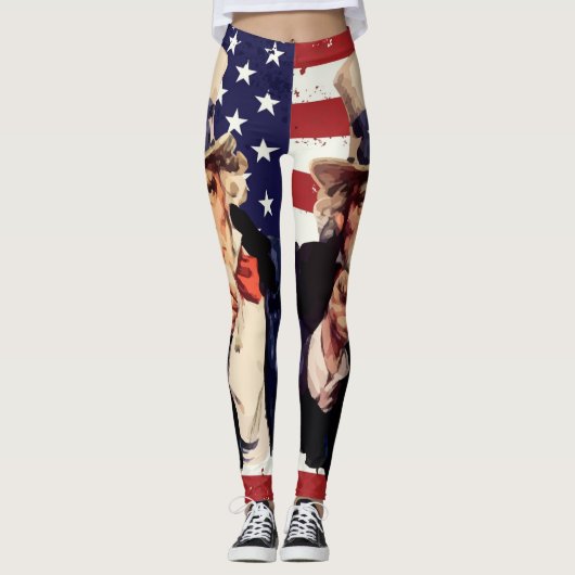 Uncle Sam US Flagge Leggings (Vorderseite)