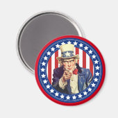 Uncle Sam US Flagge Magnet (Vorderseite/Rückseite)
