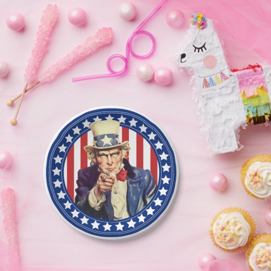 Uncle Sam US Flagge Pappteller (Party)