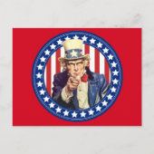 Uncle Sam US Flagge Postkarte (Vorderseite)