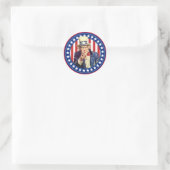 Uncle Sam US Flagge Runder Aufkleber (Tasche)