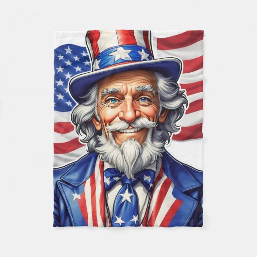 Uncle Sam USA Fleecedecke (Vorderseite)