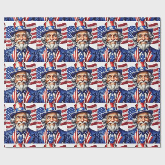 Uncle Sam USA Geschenkpapier (Flach)