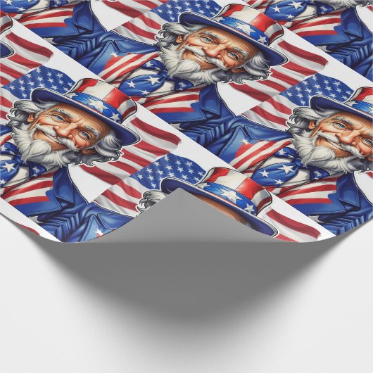Uncle Sam USA Geschenkpapier (Ecke)