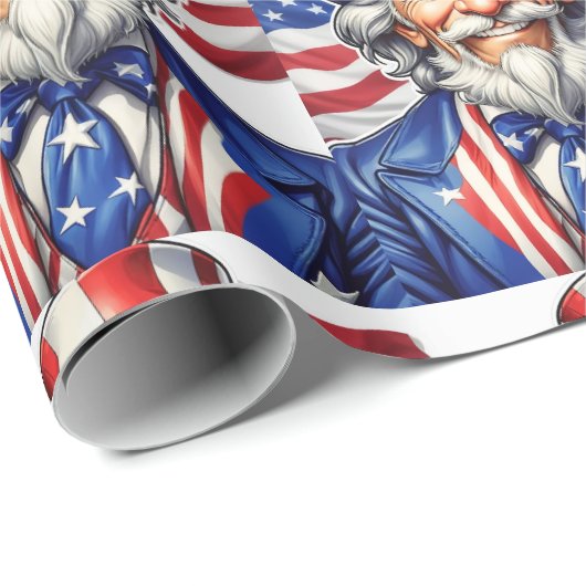 Uncle Sam USA Geschenkpapier (Rolleneckpunkt)