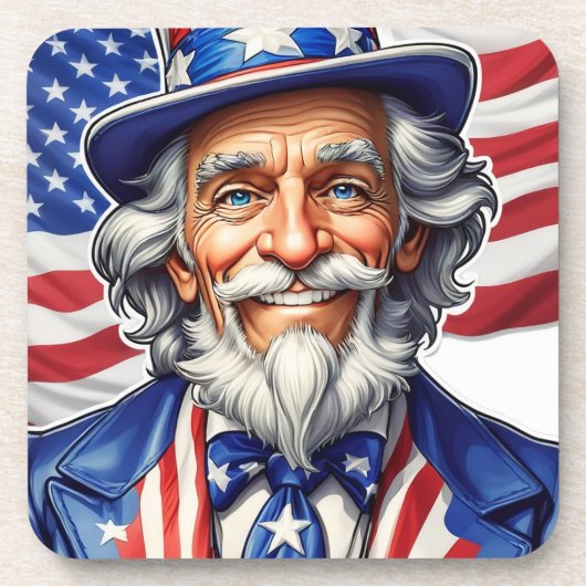Uncle Sam USA Getränkeuntersetzer (Vorderseite)
