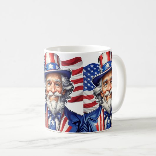 Uncle Sam USA Kaffeetasse (VorderseiteRechts)