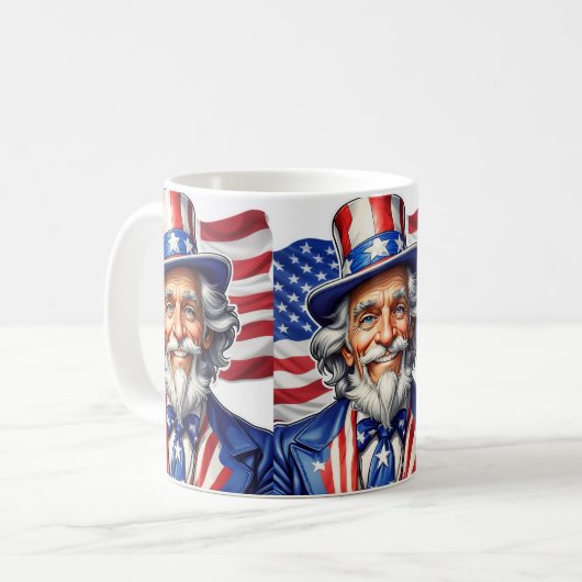 Uncle Sam USA Kaffeetasse (Vorderseite Links)