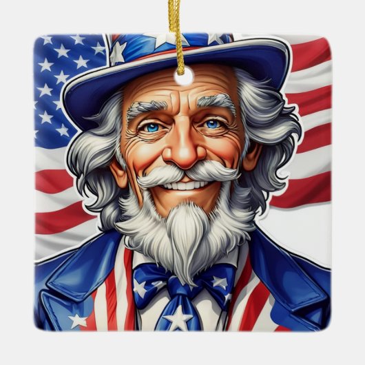 Uncle Sam USA Keramikornament (Vorderseite)