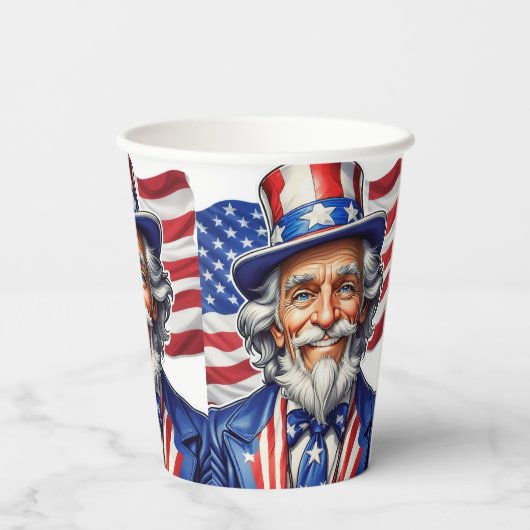 Uncle Sam USA Pappbecher (Rückseite)