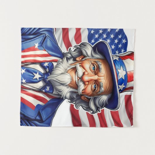 Uncle Sam USA Wandteppich (Vorderseite (Horizontal))