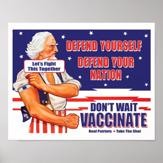 Uncle Sam Vaccinate Let's fight this Together Post Poster (Vorne)