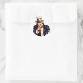 Uncle Sam Vector Runder Aufkleber (Tasche)