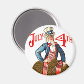 Uncle Sam Vintag 4. Juli Patriotic Magnet (Vorderseite/Rückseite)