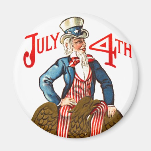 Uncle Sam Vintag 4. Juli Patriotic Magnet (Vorne)