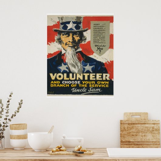 Uncle Sam - Volunteer Poster (Küche)
