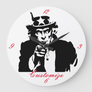 Uncle Sam Wants You Thunder_Cove Große Wanduhr