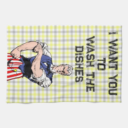 Uncle Sam Wants Your Dishes Towel Geschirrtuch (Horizontal)