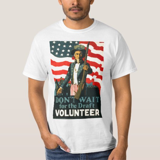 Uncle Sam: Warten Sie nicht Shirt des Entwurfs-WWI (Vorderseite)
