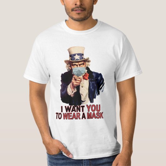 Uncle Sam Will dir ein Gesichtsmaske Amerika zu tr T-Shirt (Vorderseite)