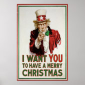 Uncle Sam will Dir frohe Weihnachten Poster (Vorne)