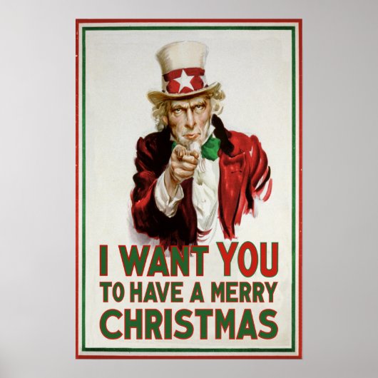 Uncle Sam will Dir frohe Weihnachten Poster (Vorne)