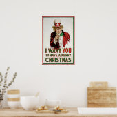 Uncle Sam will Dir frohe Weihnachten Poster (Küche)