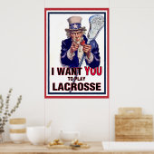 Uncle Sam Will dir Lacrosse zu spielen Poster (Küche)