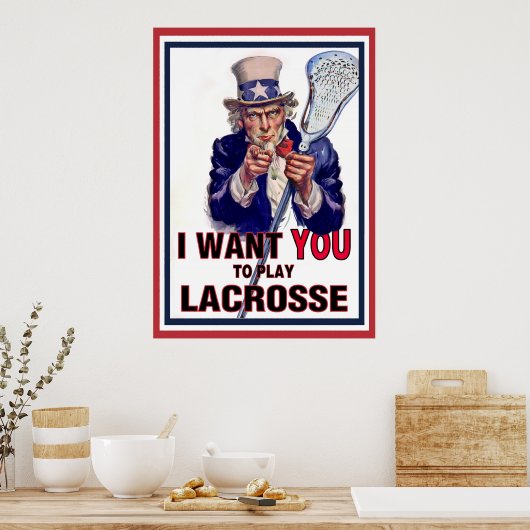 Uncle Sam Will dir Lacrosse zu spielen Poster (Küche)