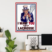 Uncle Sam Will dir Lacrosse zu spielen Poster (Heimbüro)