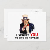 Uncle Sam WILL DIR, MEINE NIPPLES ZU BITTEN Postkarte (Vorne/Hinten)