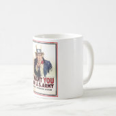 Uncle Sam Will ich Sie für AMERIKANISCHE Armee Kaffeetasse (VorderseiteRechts)