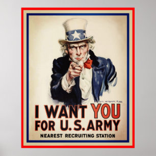 Uncle Sam, Will ich Sie Plakat-Druck Poster