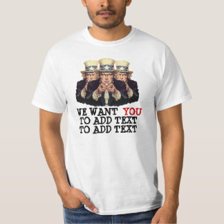 Uncle Sam Will ich Sie, um Text-Schablone zu T-Shirt