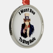 Uncle Sam Will Ihnen, Safe Bleibe Ornament Aus Metall (Rechts)