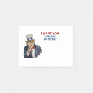Uncle Sam Will Ihnen, sich selbst zu machen Post-it Klebezettel